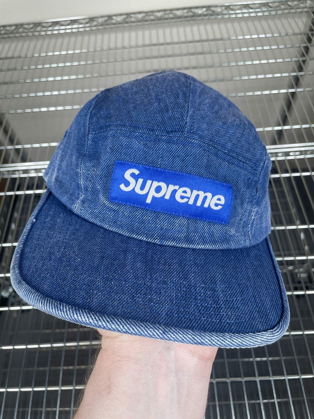 Supreme Coated Denim Camp Cap Royal